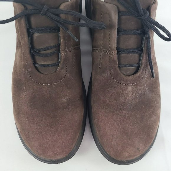 Ecco Women's 39/ 8-8.5 Brown Nubuck Leather Comfort Casual Lace Up Sneaker Shoes - Picture 3 of 14